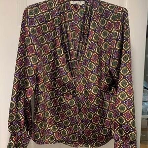 Colorful Geometric Pattern Blouse